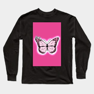 Neon butterfly aesthetic Long Sleeve T-Shirt